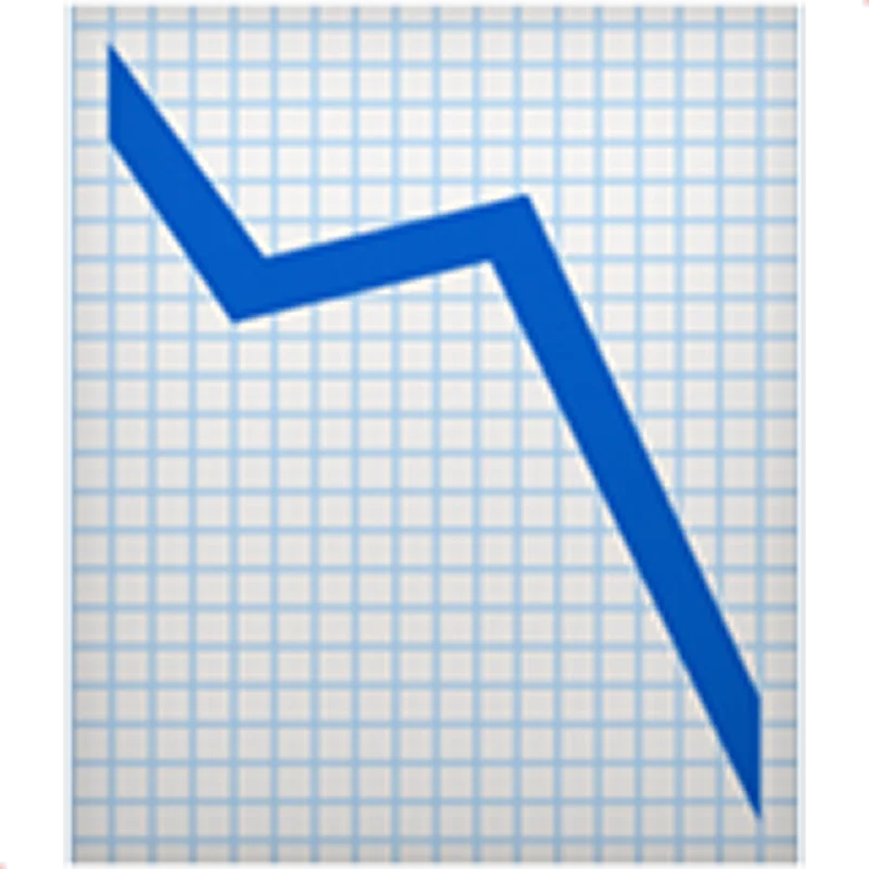 Blue Downward Trend Line on Graph Paper Free PNG