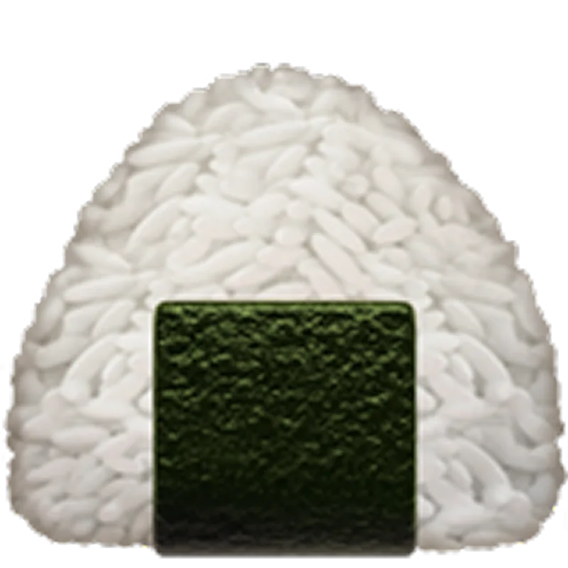 White Rice Onigiri with Dark Seaweed | Free PNG