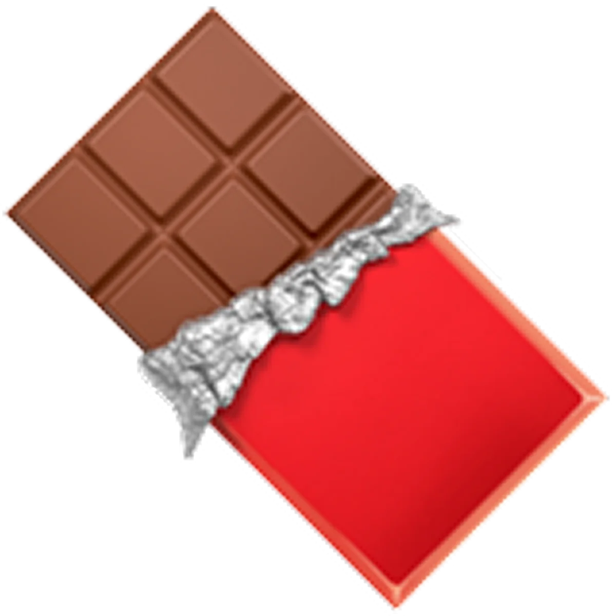 Unwrapped Chocolate Bar in Red Wrapper Free PNG
