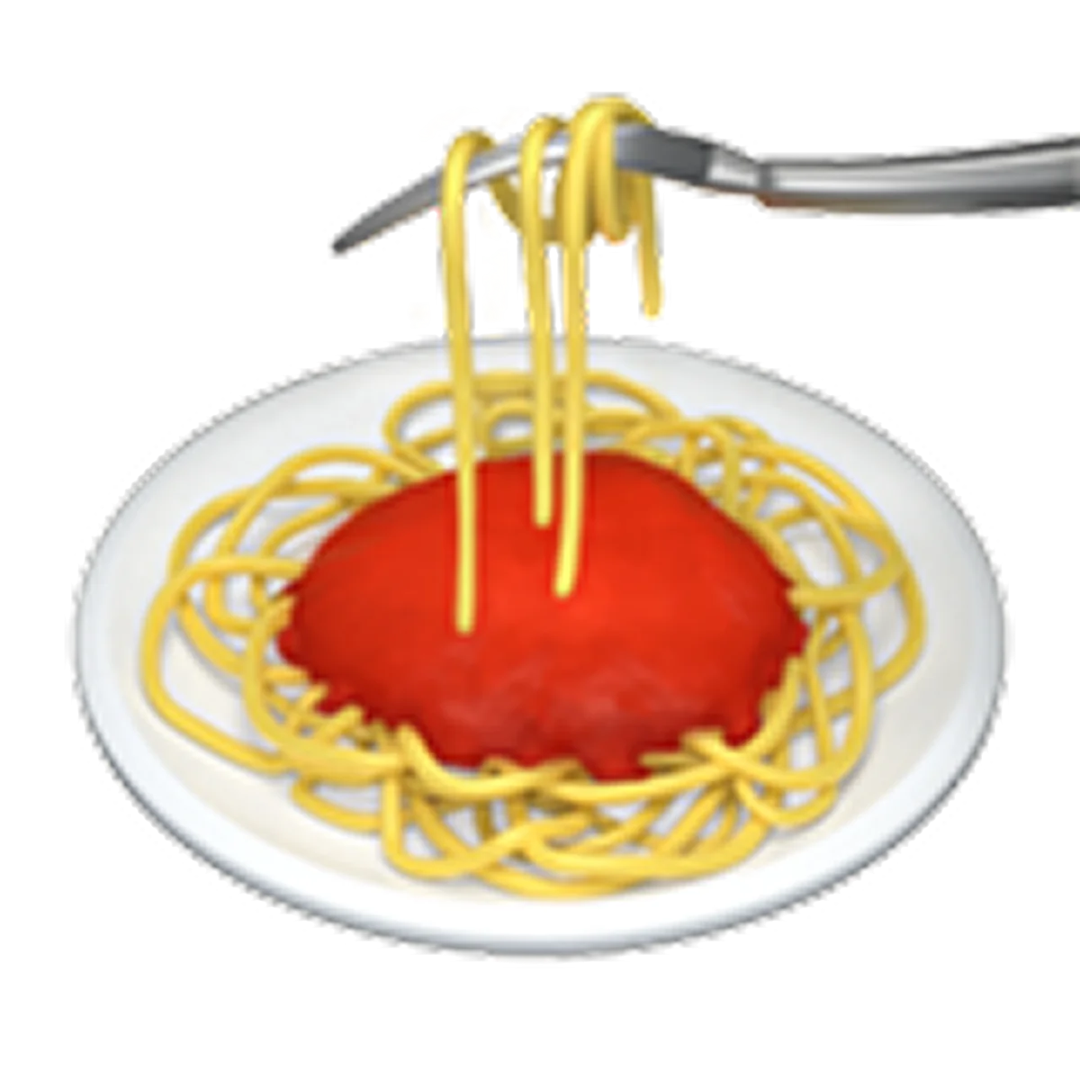 Spaghetti with Tomato Sauce and Fork Free PNG
