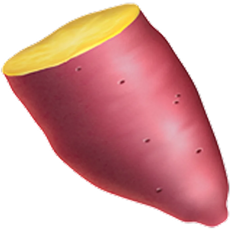 Pink Sweet Potato with Yellow Cut End Free PNG