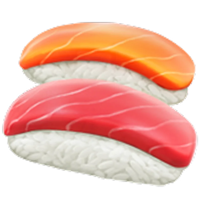 Salmon and Tuna Nigiri Sushi Free PNG