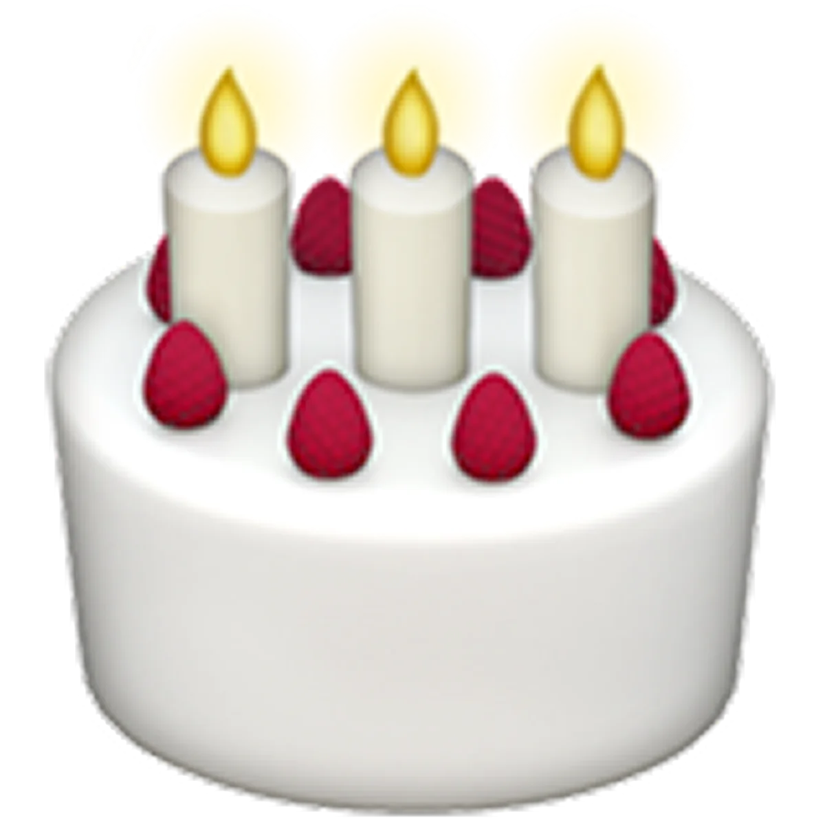 White Birthday Cake with Three Candles Free PNG