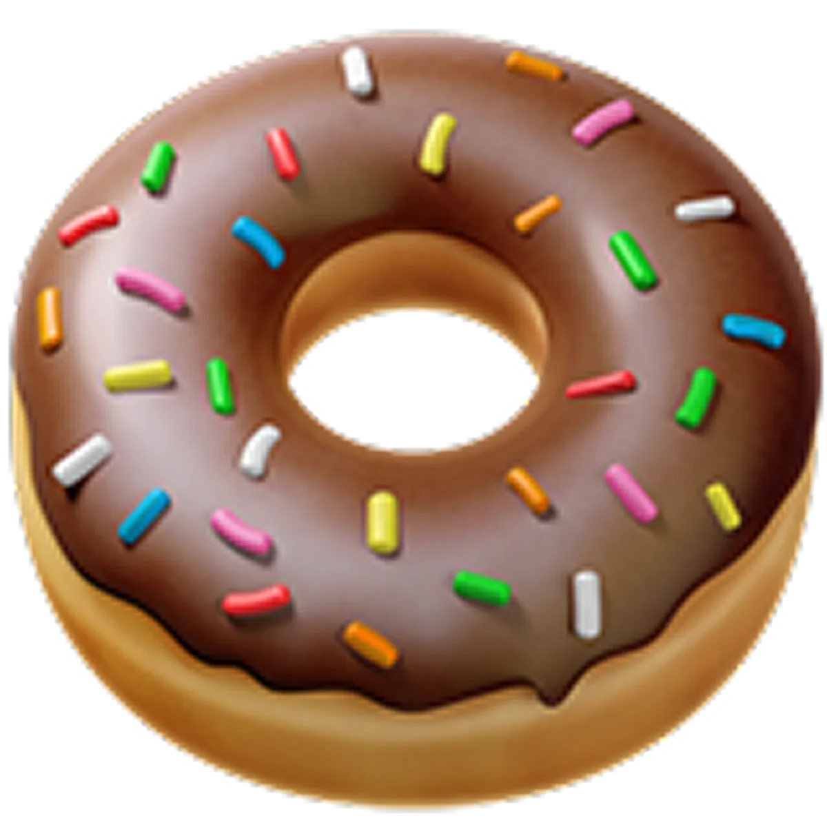 Chocolate Frosted Donut with Colorful Sprinkles | Free PNG