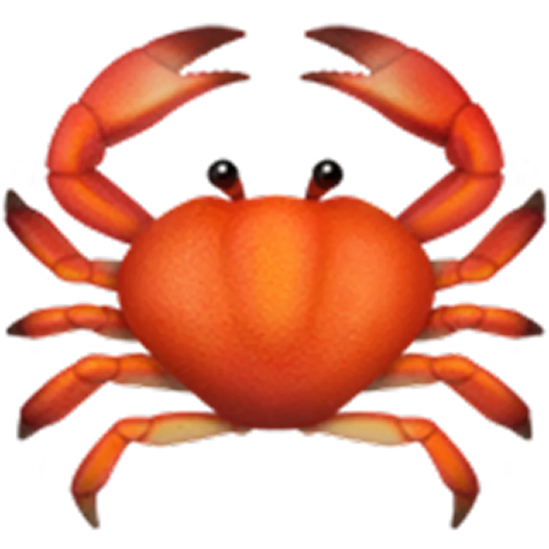 Cute Orange Crab with Raised Claws – Free PNG