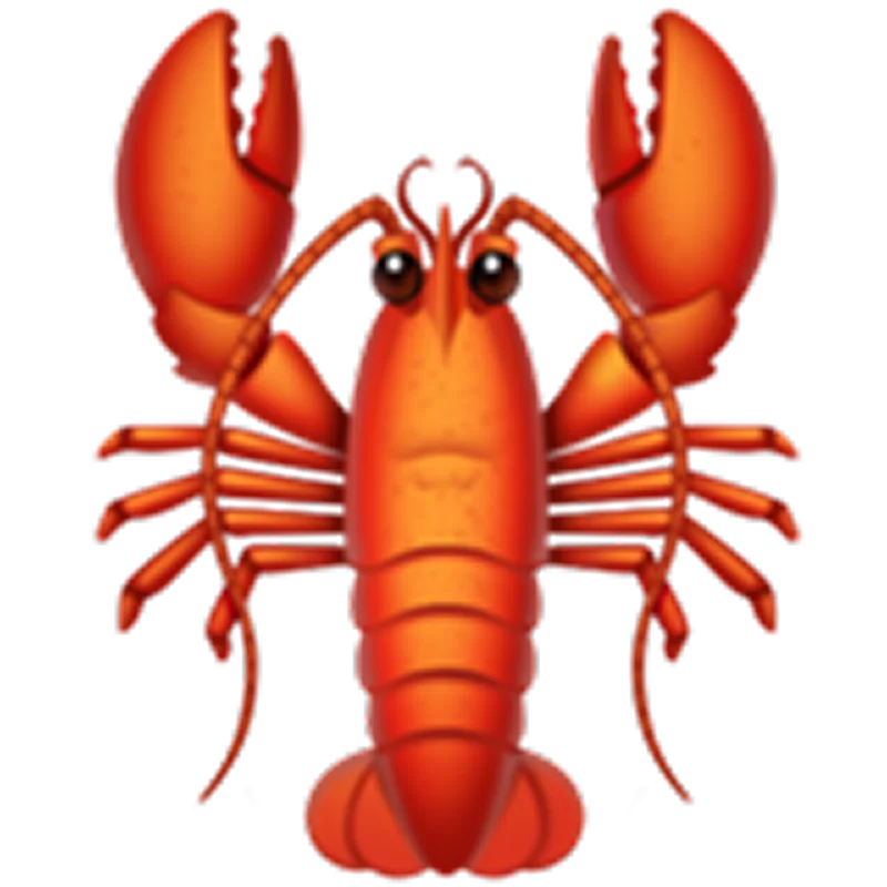 Cute Orange-Red Lobster Cartoon Free PNG