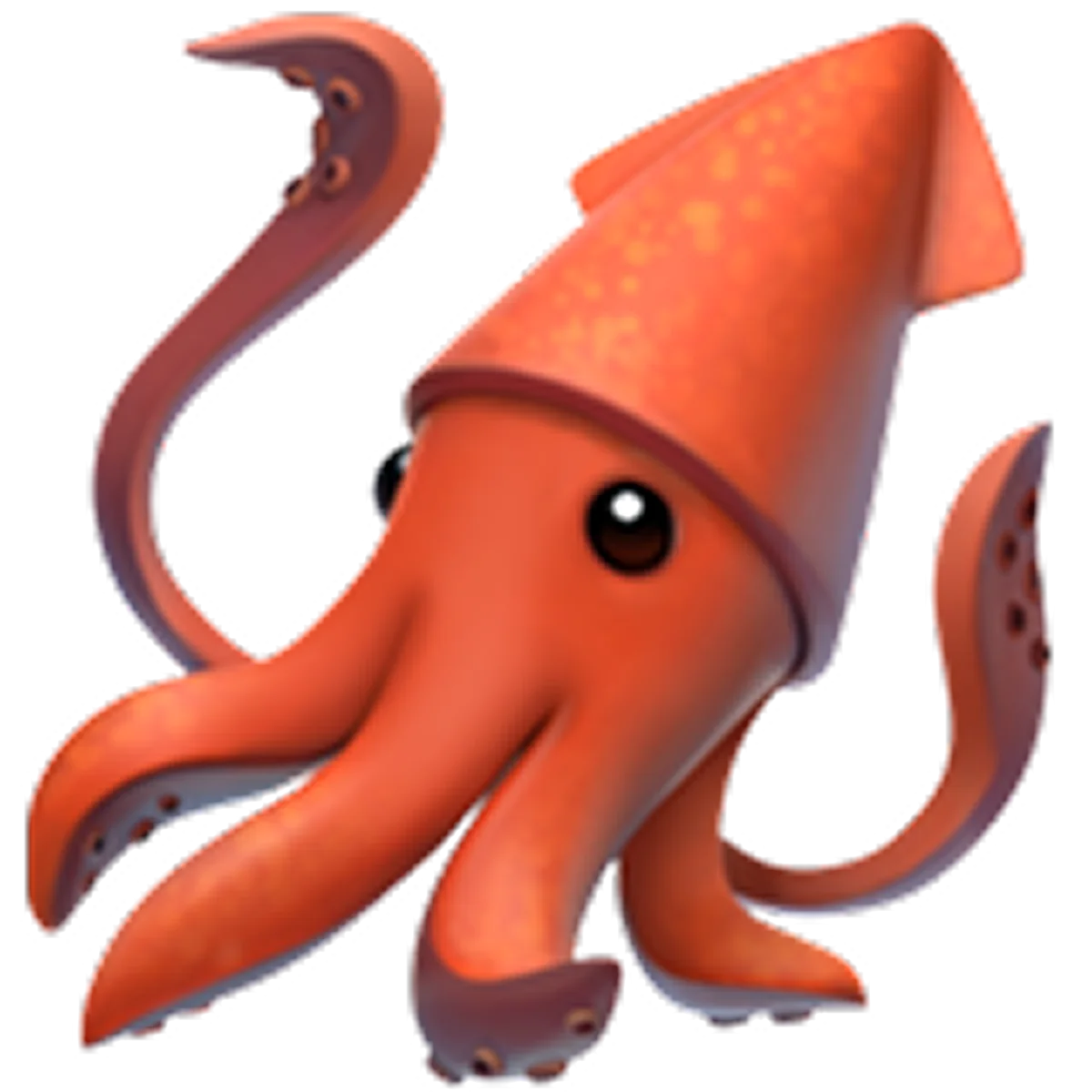 Cute Orange Cartoon Squid Free PNG