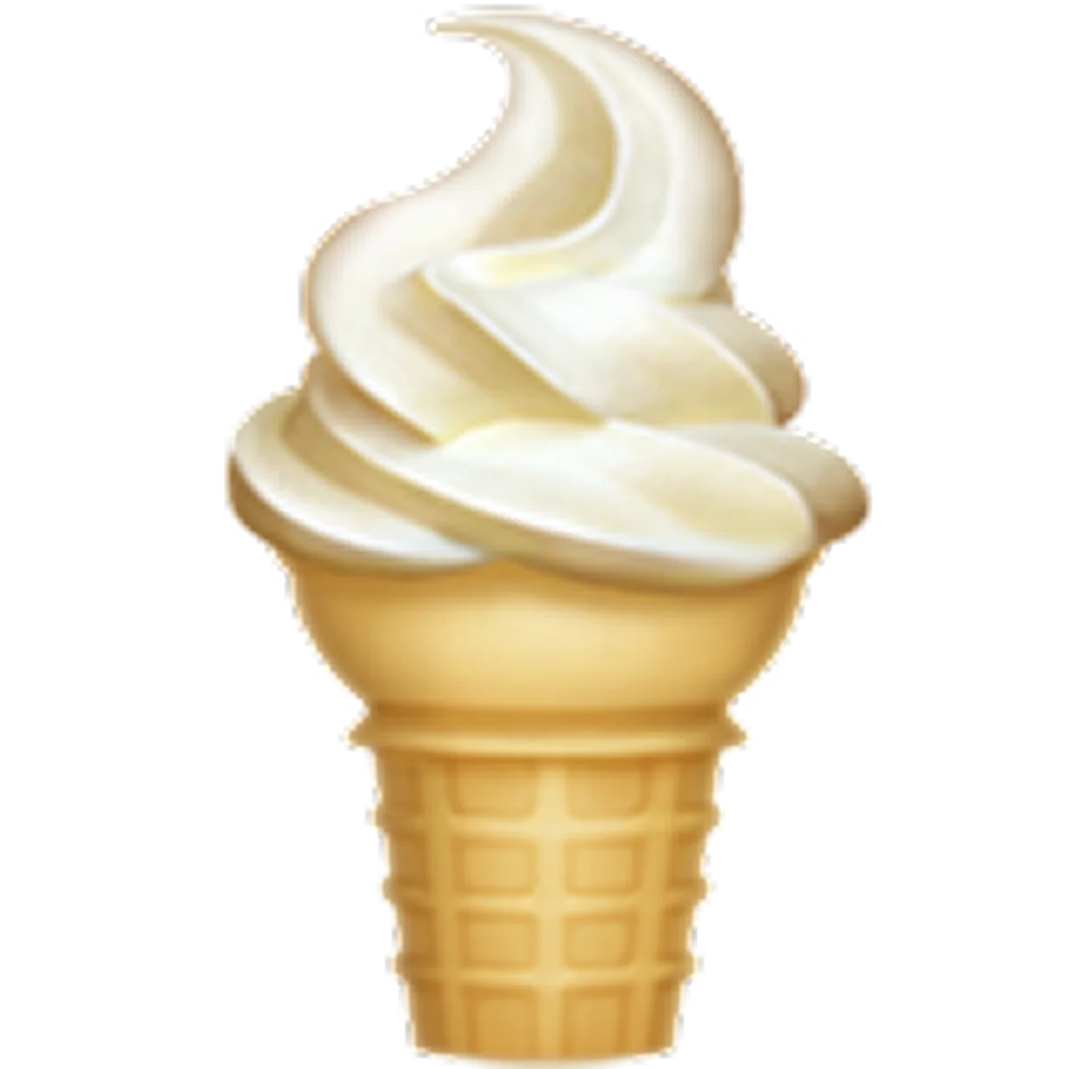 Vanilla Soft-Serve Ice Cream Cone Free PNG