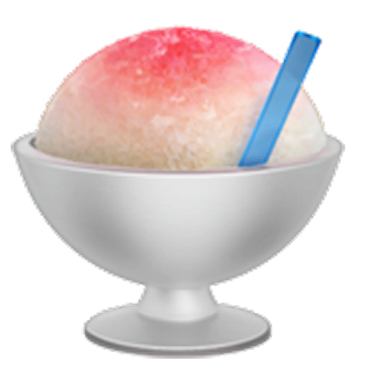 Pink Shaved Ice in a Bowl with Blue Spoon Free PNG