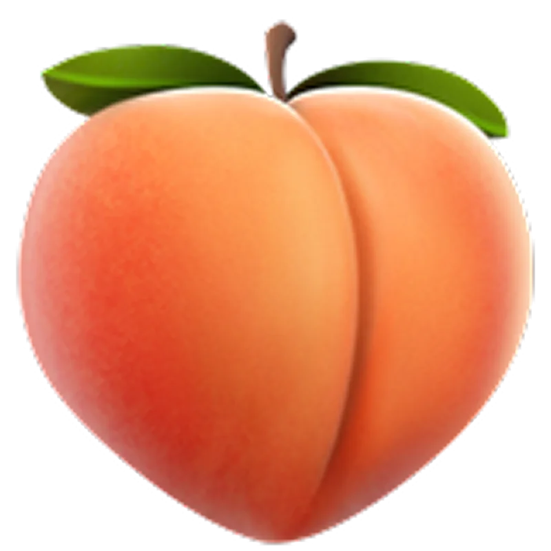 Ripe Orange Peach with Green Leaves – Free PNG