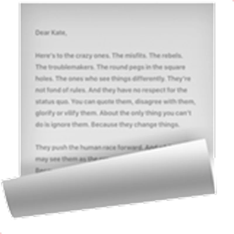Blurred Letter Page with Overlapping Paper Free PNG