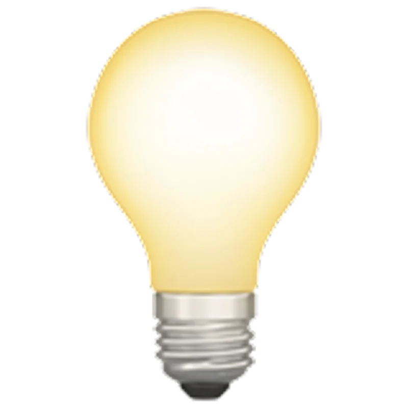 Glowing Yellow Light Bulb Free PNG