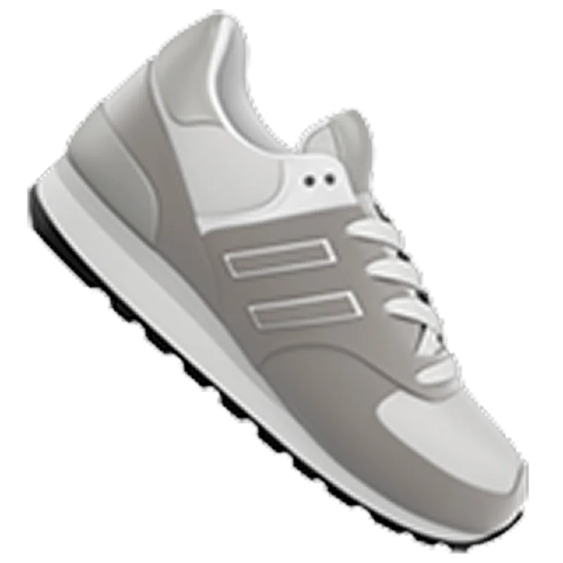 Gray and White Athletic Sneaker Free PNG