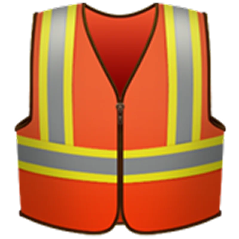 High-Visibility Orange Safety Vest with Reflective Stripes Free PNG