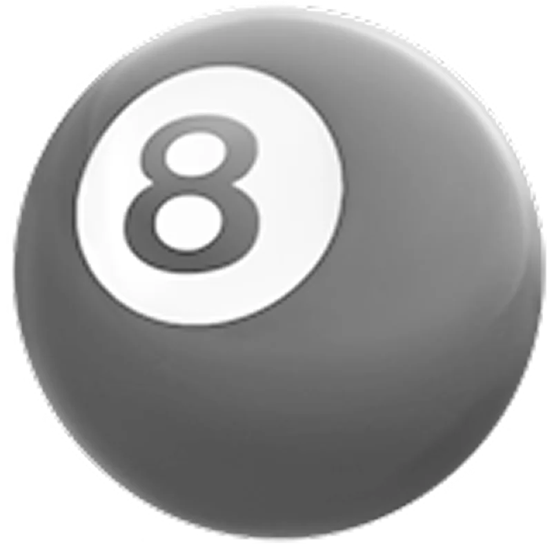 Glossy Gray Billiard Eight Ball Free PNG