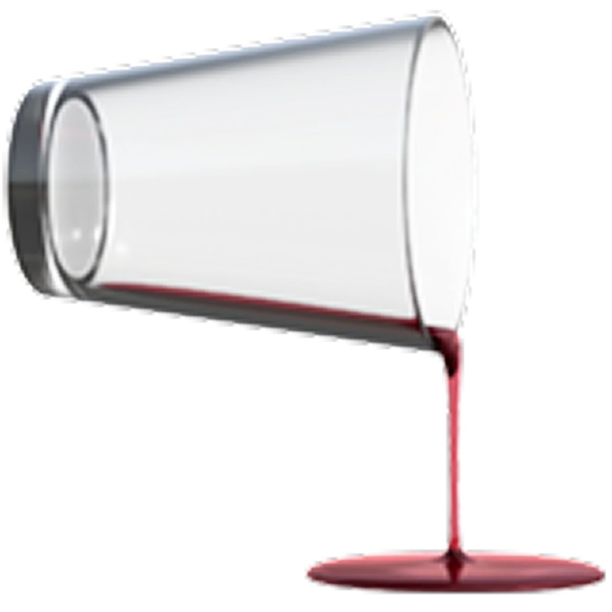 Tilted Wine Glass Pouring Red Wine - Free PNG