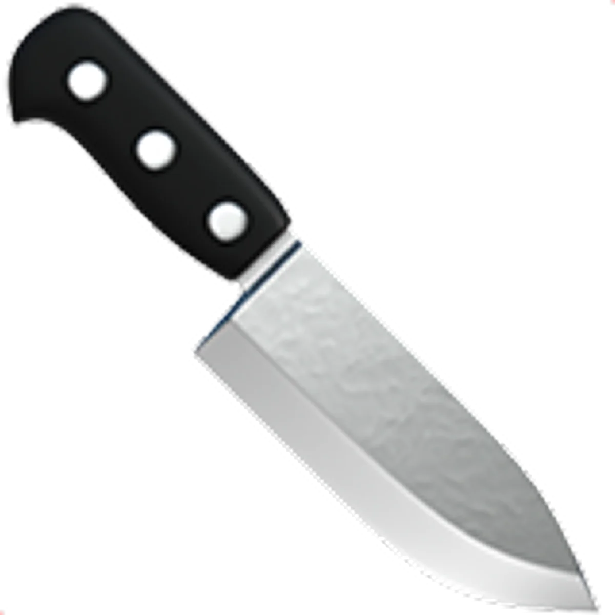 Silver Chef's Knife with Black Handle Free PNG