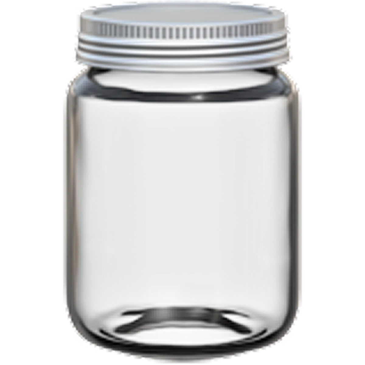 Empty Clear Glass Jar with White Lid Free PNG