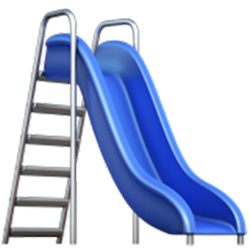 Blue Playground Slide with Metal Ladder Free PNG