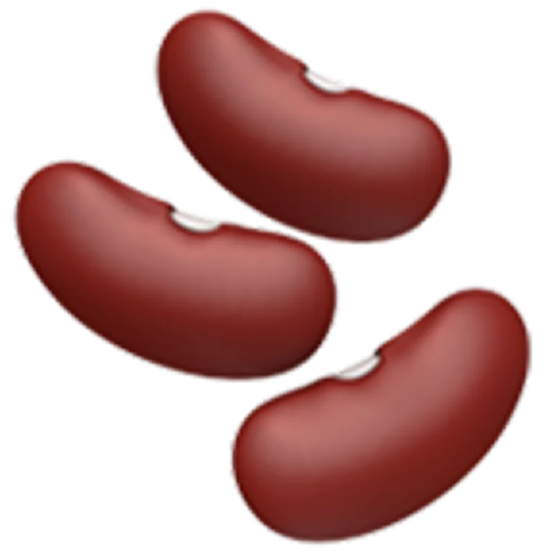 Three Glossy Red Kidney Beans Free PNG