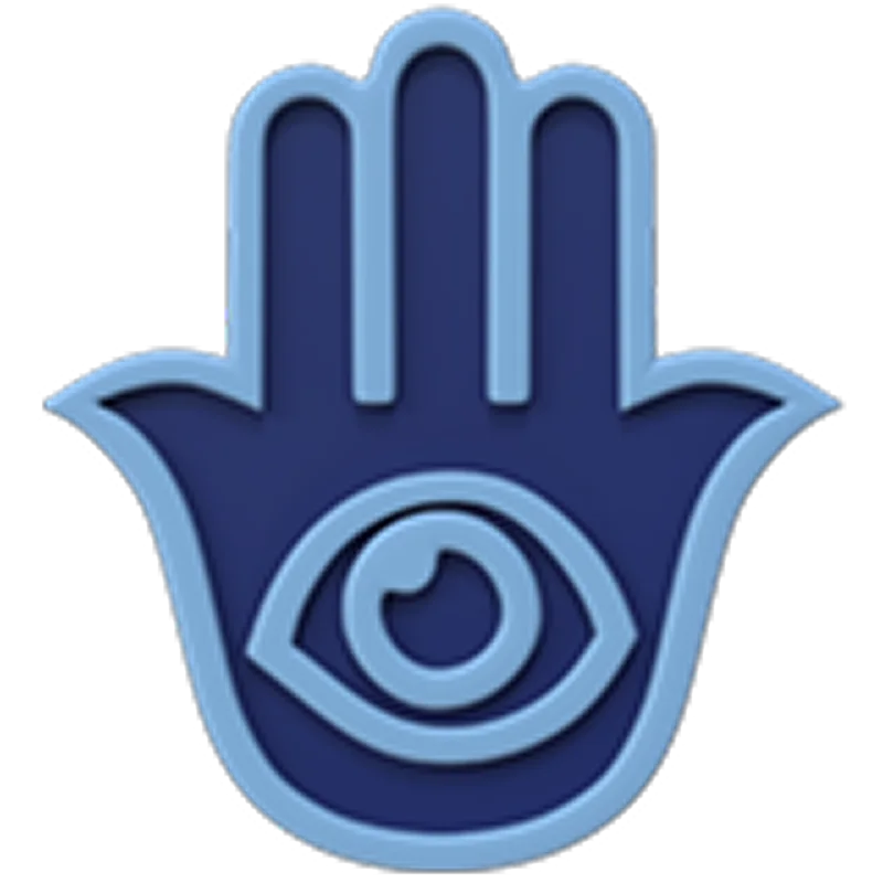 Blue Hamsa Hand with Eye Symbol – Free PNG