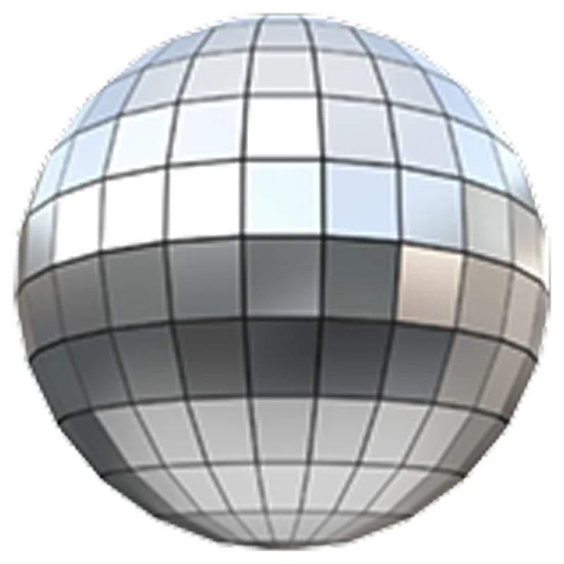Silver Mirrored Disco Ball Free PNG