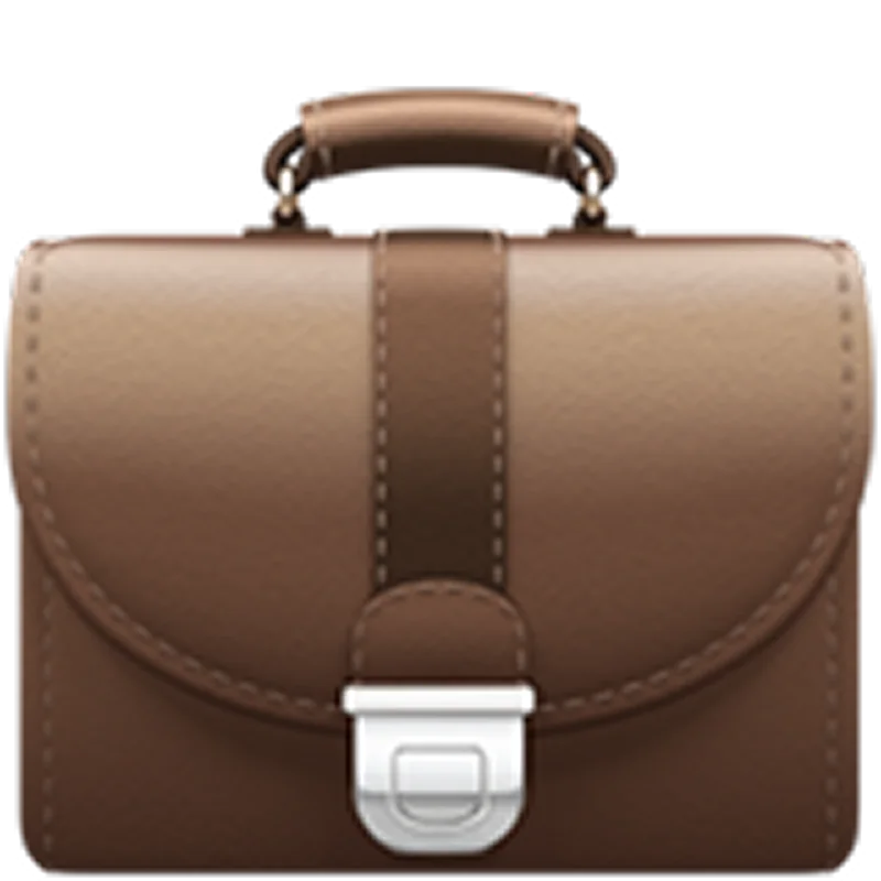 Brown Leather Briefcase with Silver Clasp - Free PNG