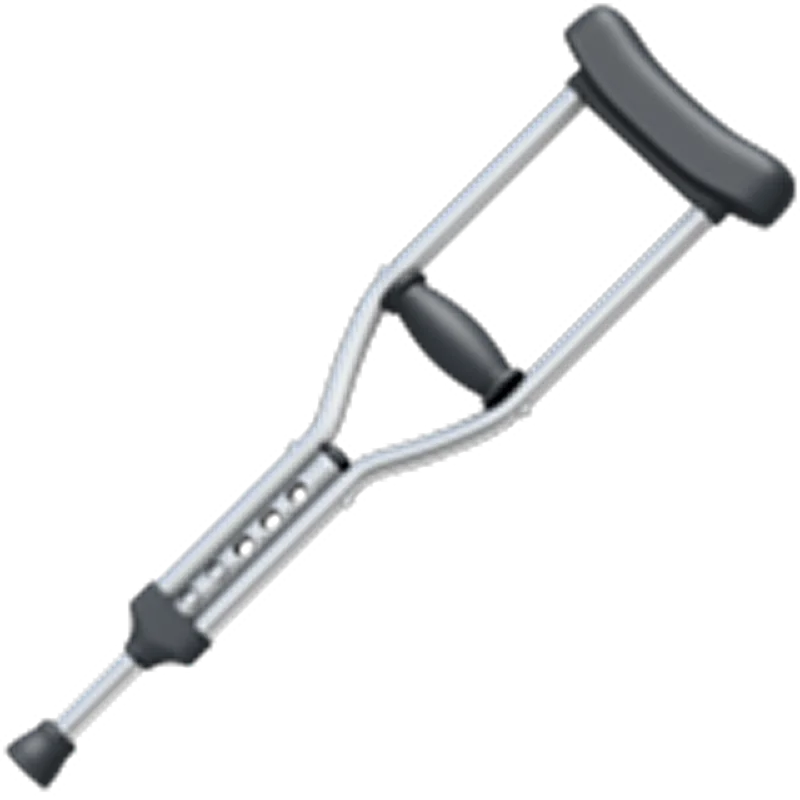 Silver Adjustable Underarm Crutch Free PNG