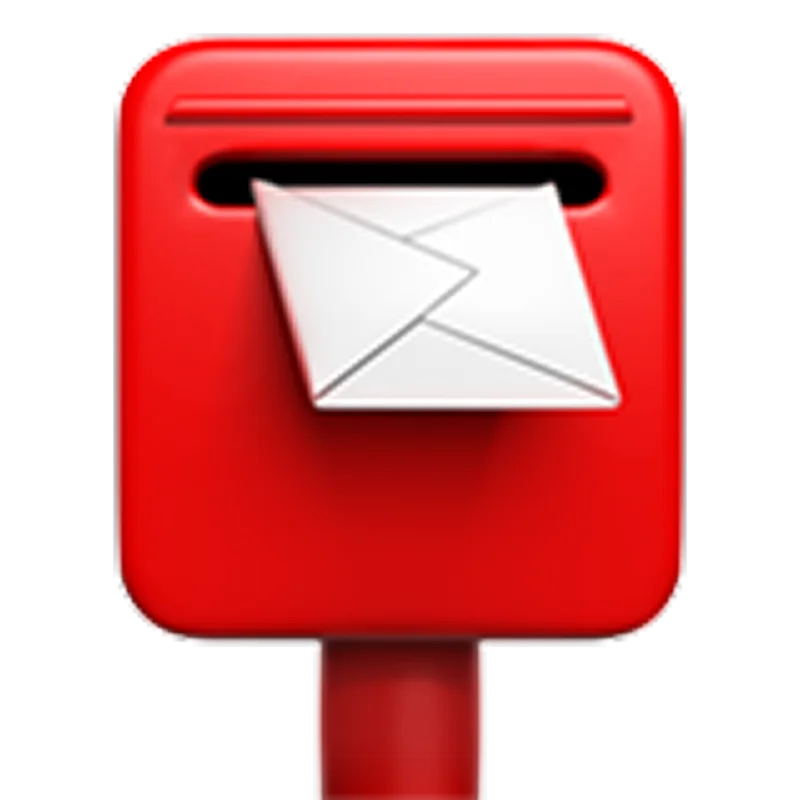 Glossy Red Mailbox with Envelope Free PNG