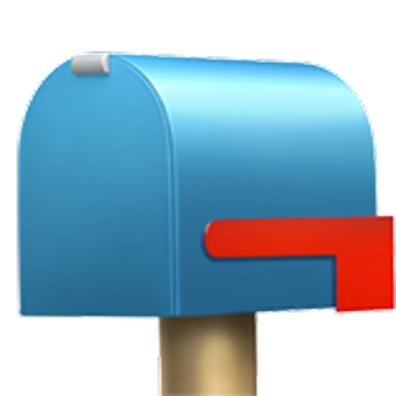 Blue Mailbox with Red Flag Free PNG