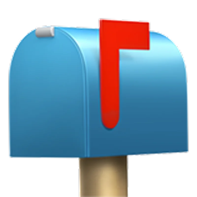 Blue Mailbox with Red Flag Free PNG