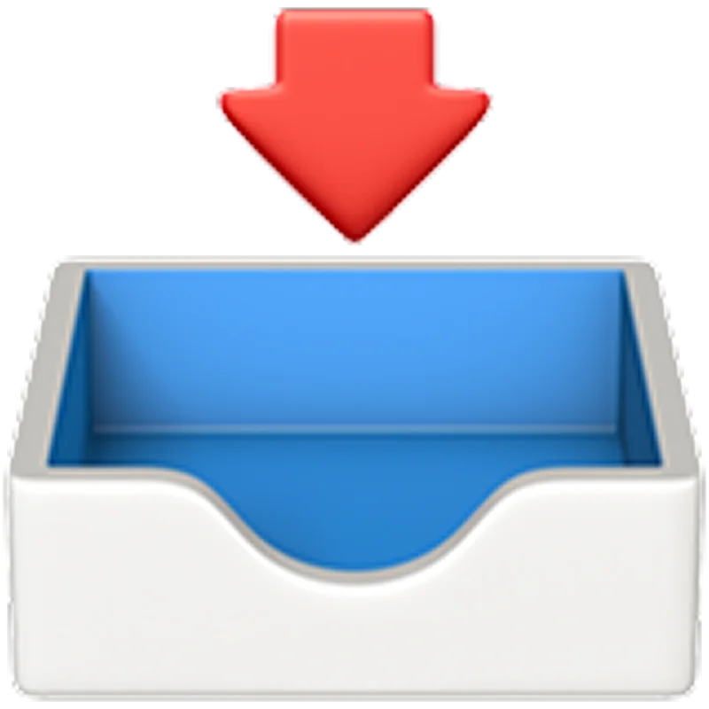 Red Download Arrow Into Blue Tray Icon | Free PNG