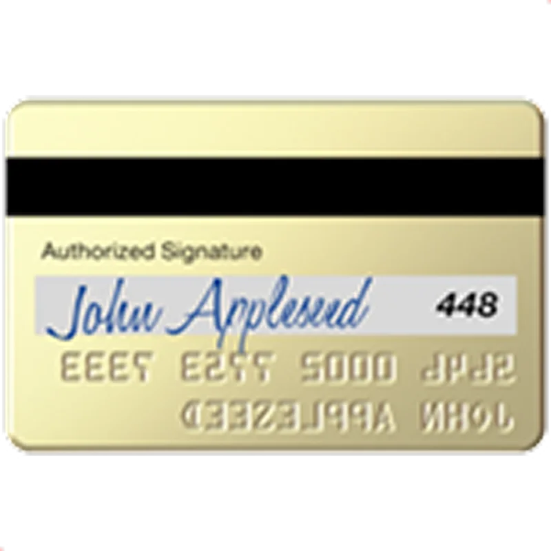 Gold Credit Card with Signature Panel – Free PNG
