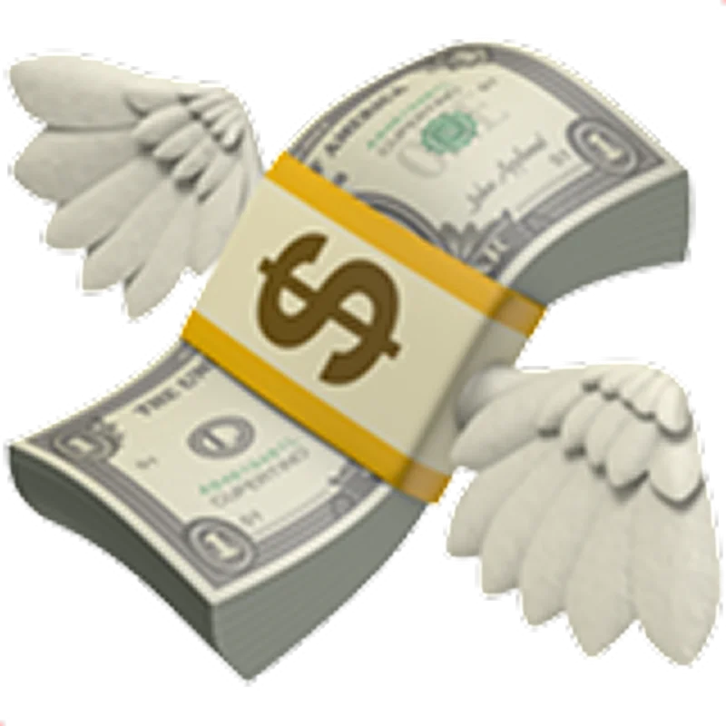 Flying Winged Dollar Bills with a Money Band Free PNG