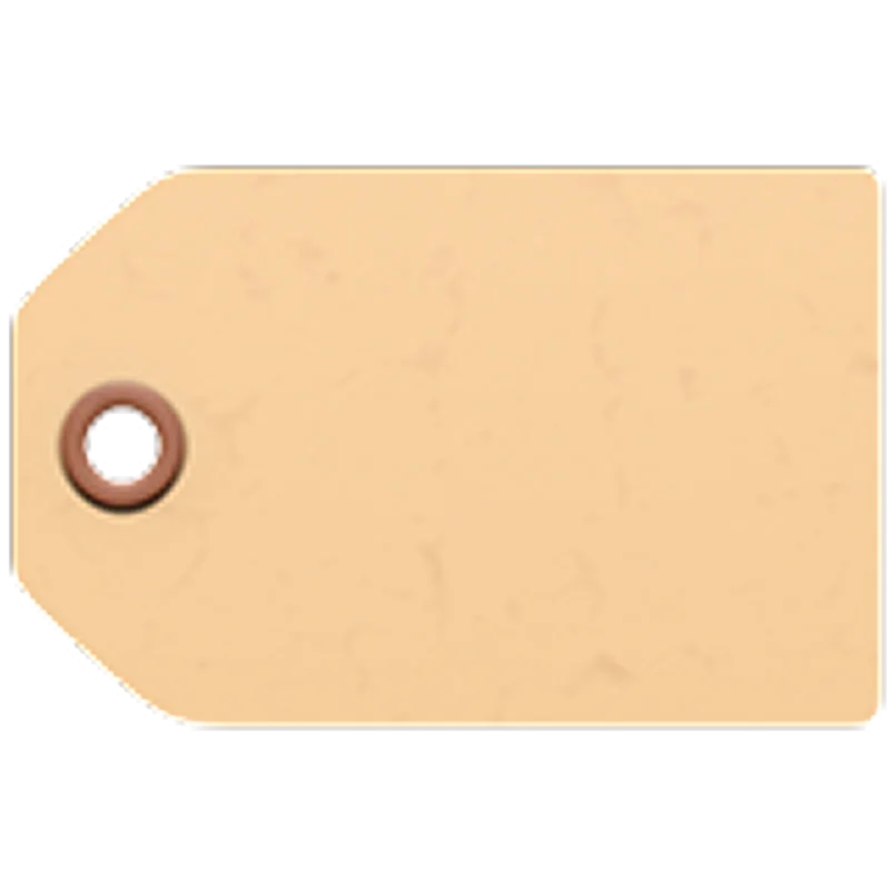 Blank Beige Paper Price Tag with Reinforced Hole Free PNG