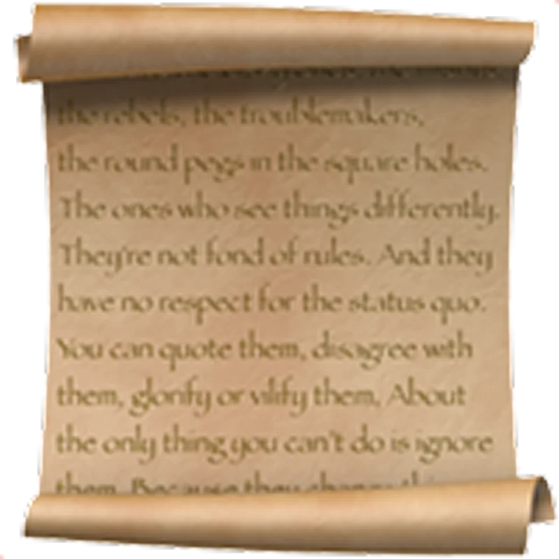Inspirational Quote on a Parchment Scroll Free PNG