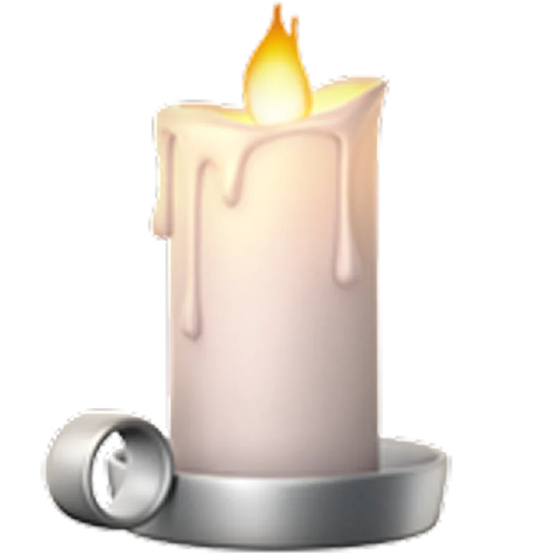 Dripping Ivory Candle in Silver Holder | Free PNG