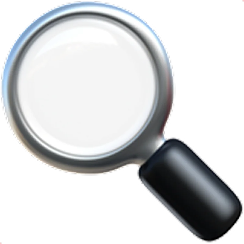 Silver Magnifying Glass Icon with Black Handle | Free PNG