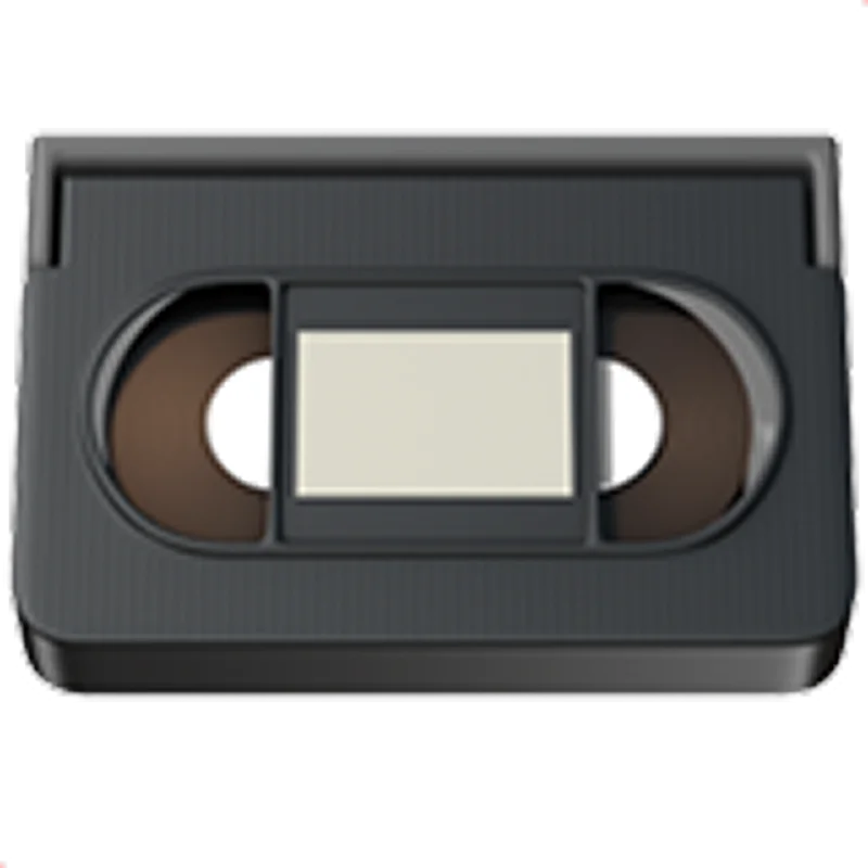 Black VHS Cassette Tape with Blank Label Free PNG