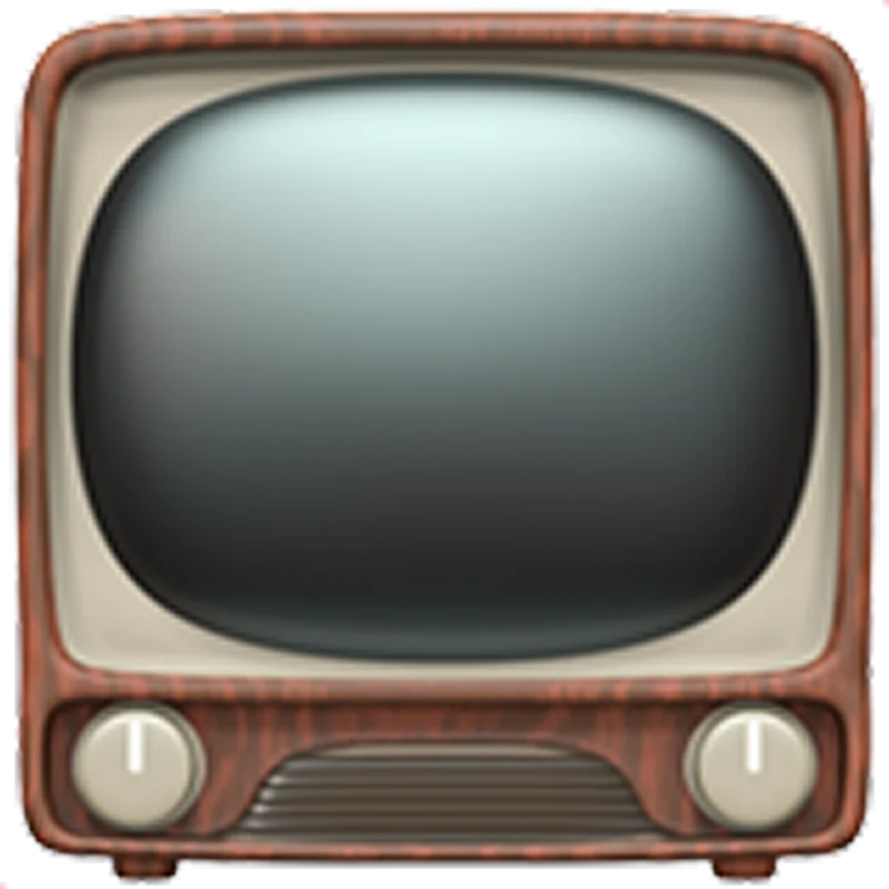 Vintage Retro Television with Blank Screen Free PNG