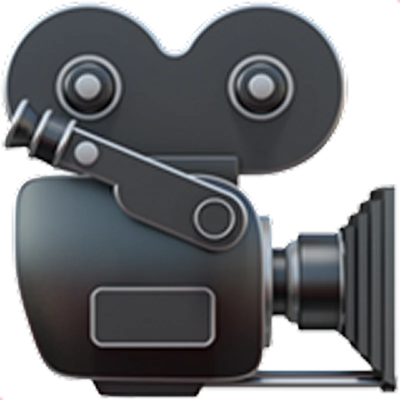 Glossy Vintage Movie Camera Icon Free PNG