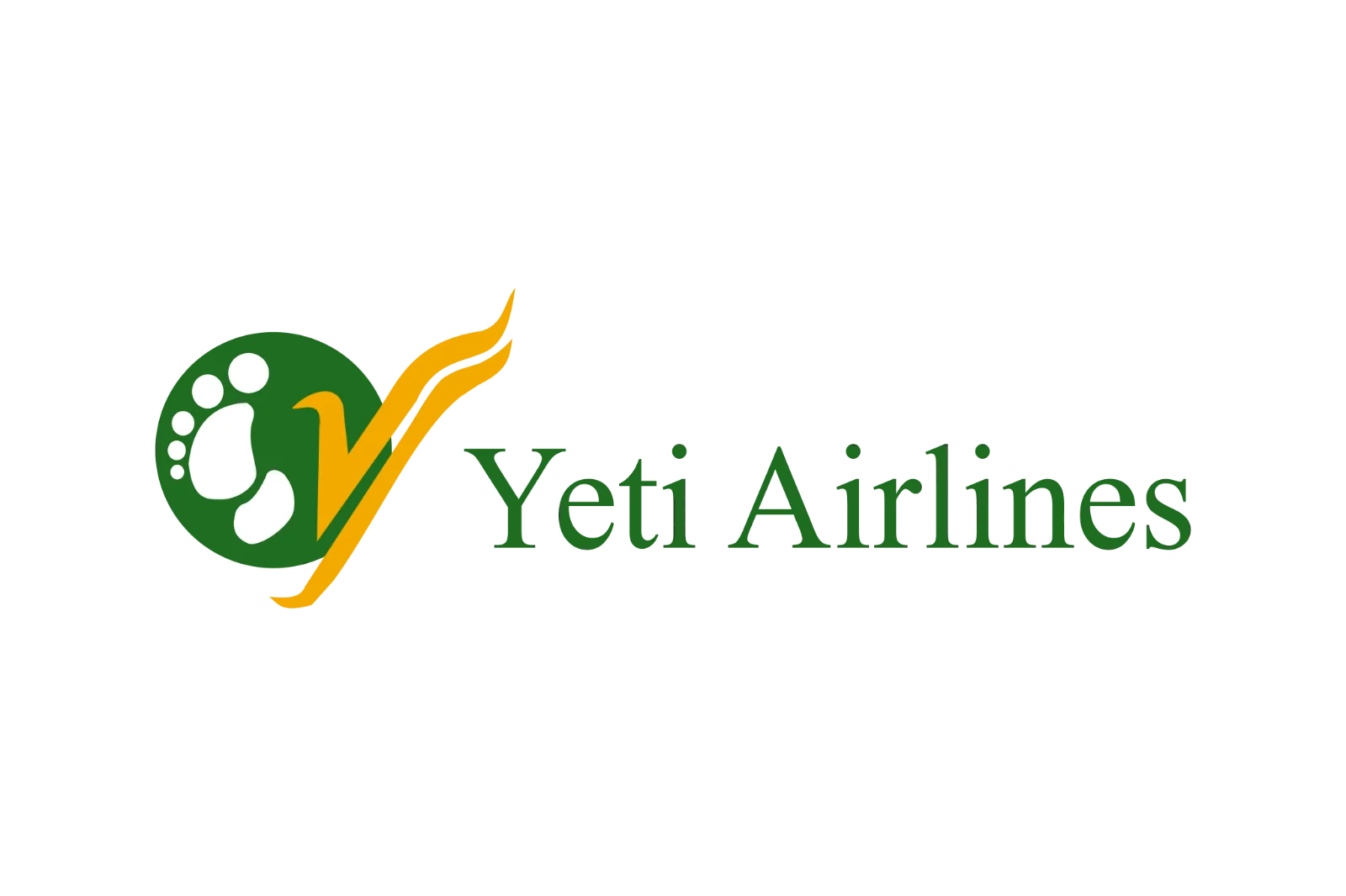 Yeti Airlines Logo with Footprint and Yellow Swoosh Free PNG