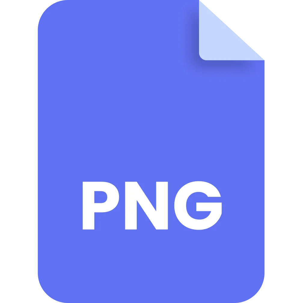 Blue PNG File Icon with Folded Corner | Free PNG
