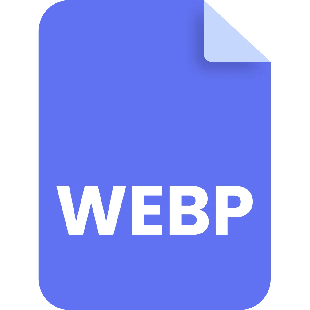 Blue WEBP File Icon with Folded Corner – Free PNG