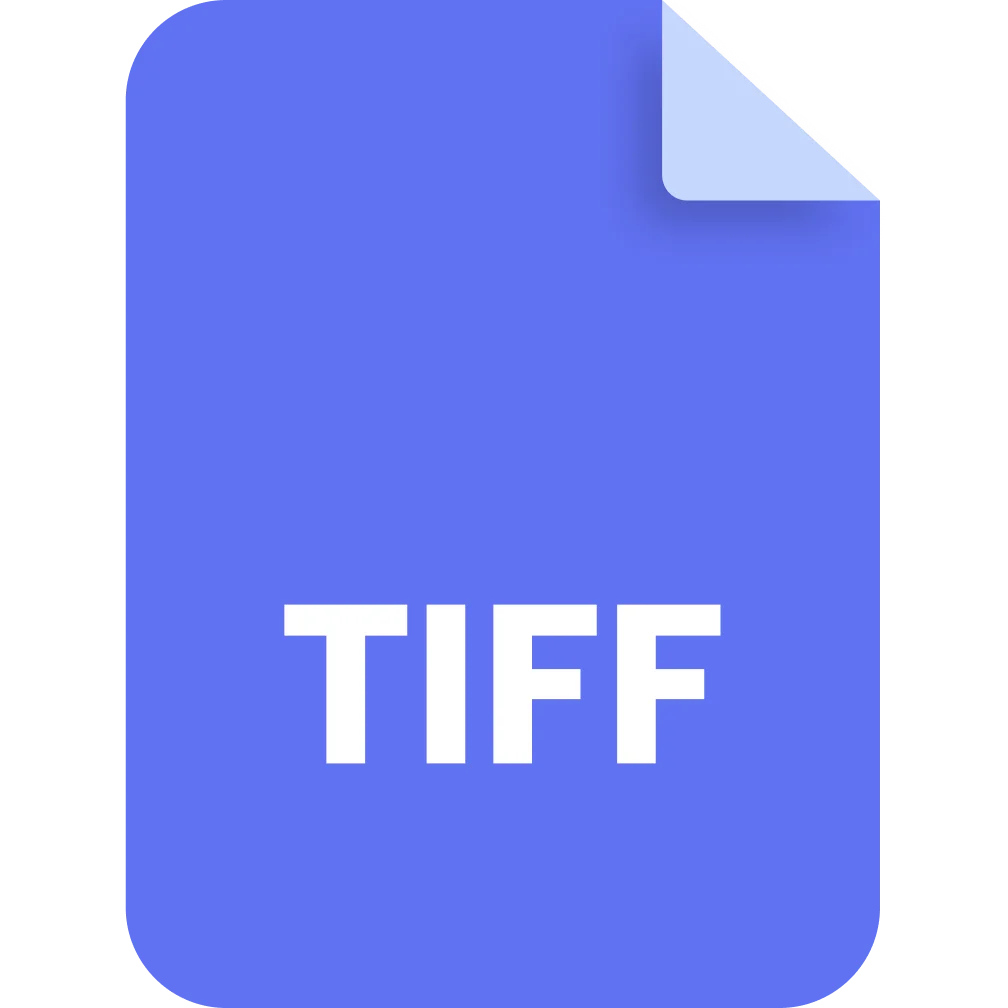 Blue TIFF File Icon with Folded Corner - Free PNG