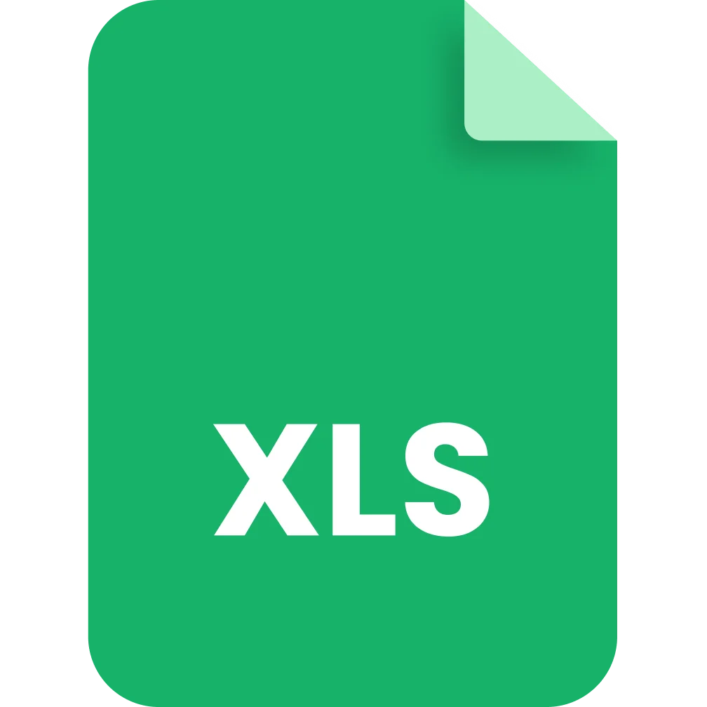 Green XLS Spreadsheet File Icon Free PNG