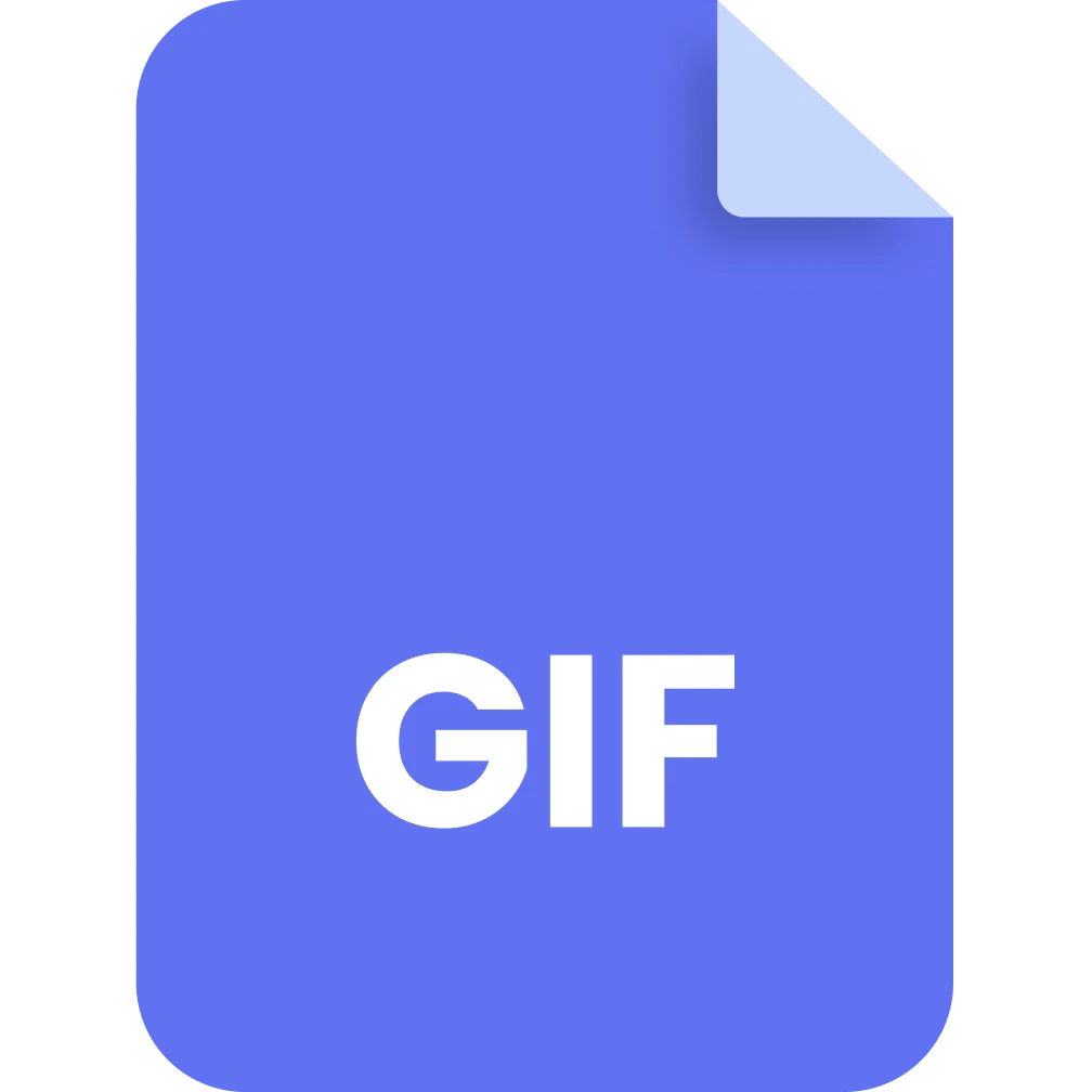 Blue GIF File Icon with Folded Corner Free PNG