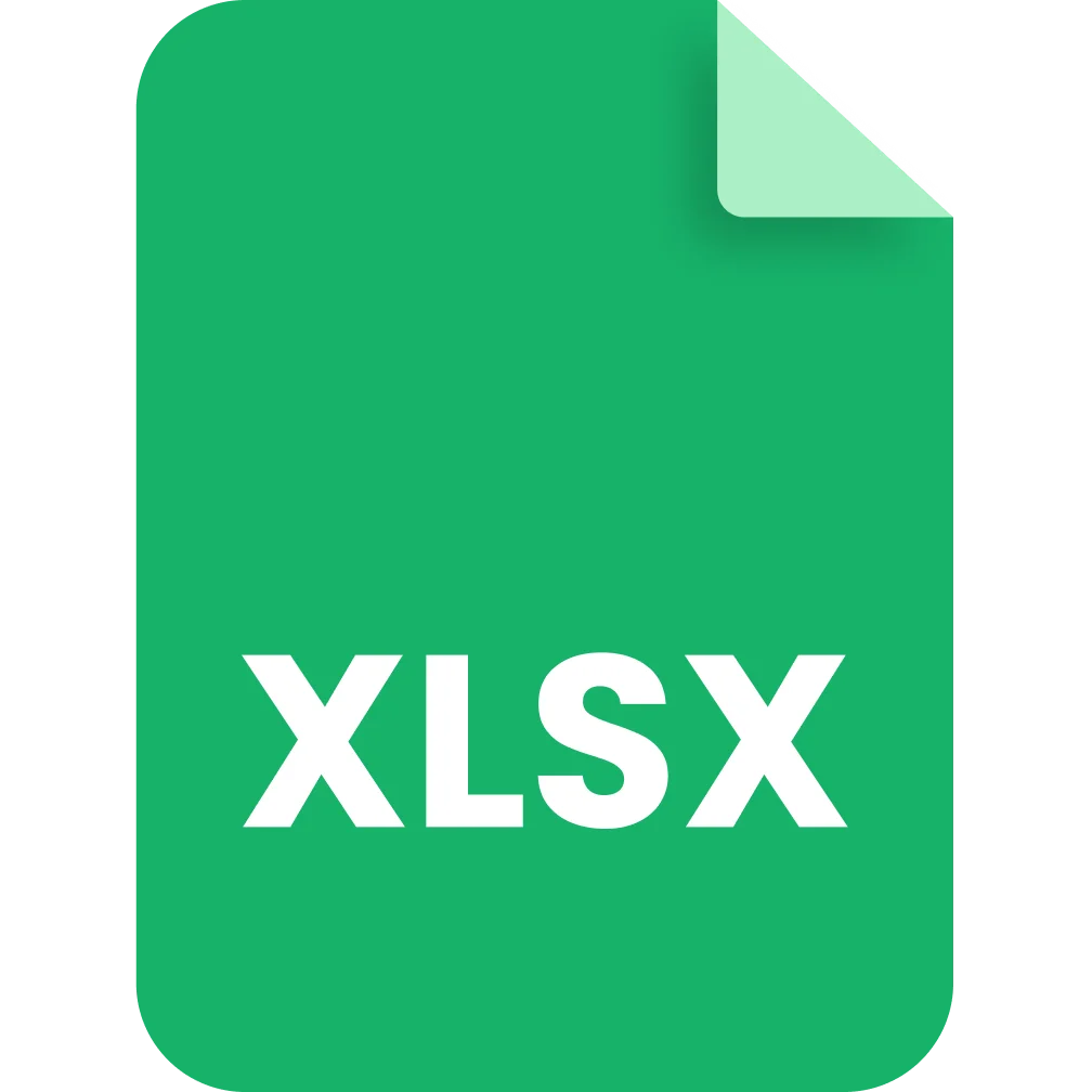Green XLSX Spreadsheet File Icon Free PNG