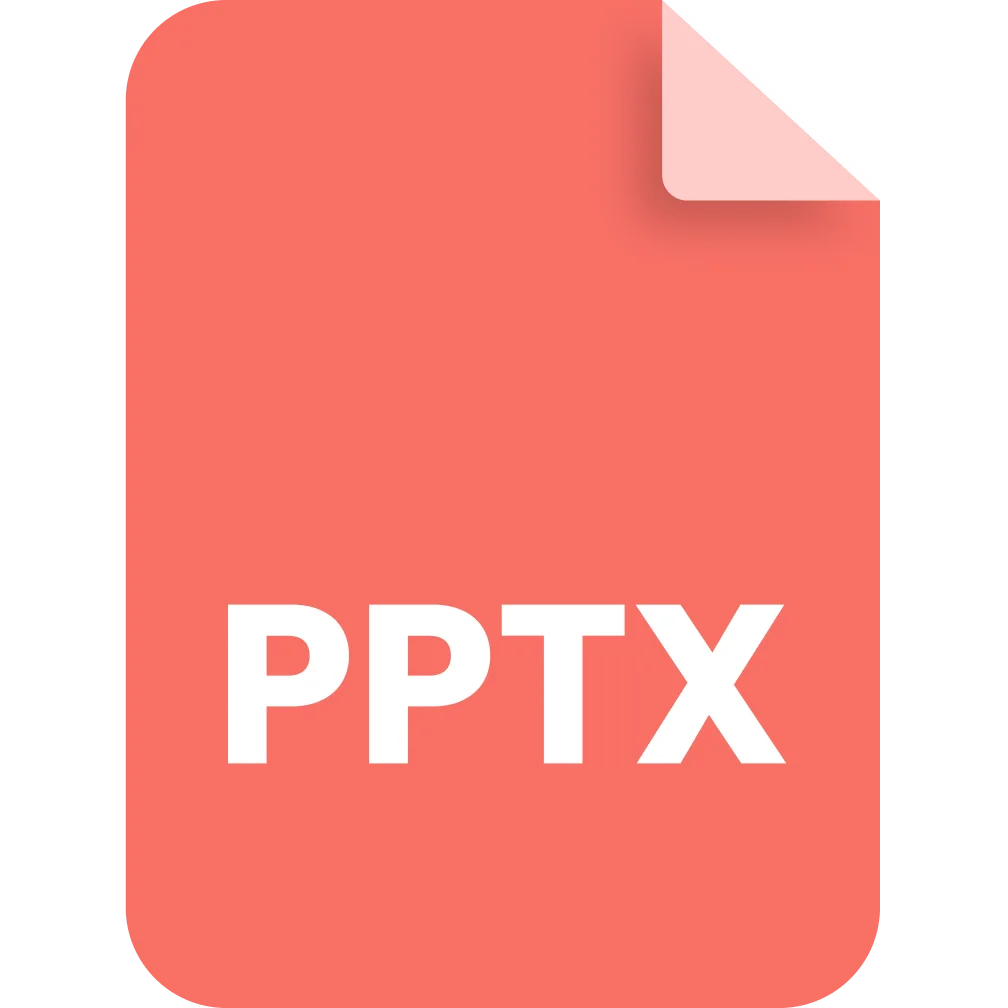 Coral PPTX Presentation File Icon Free PNG