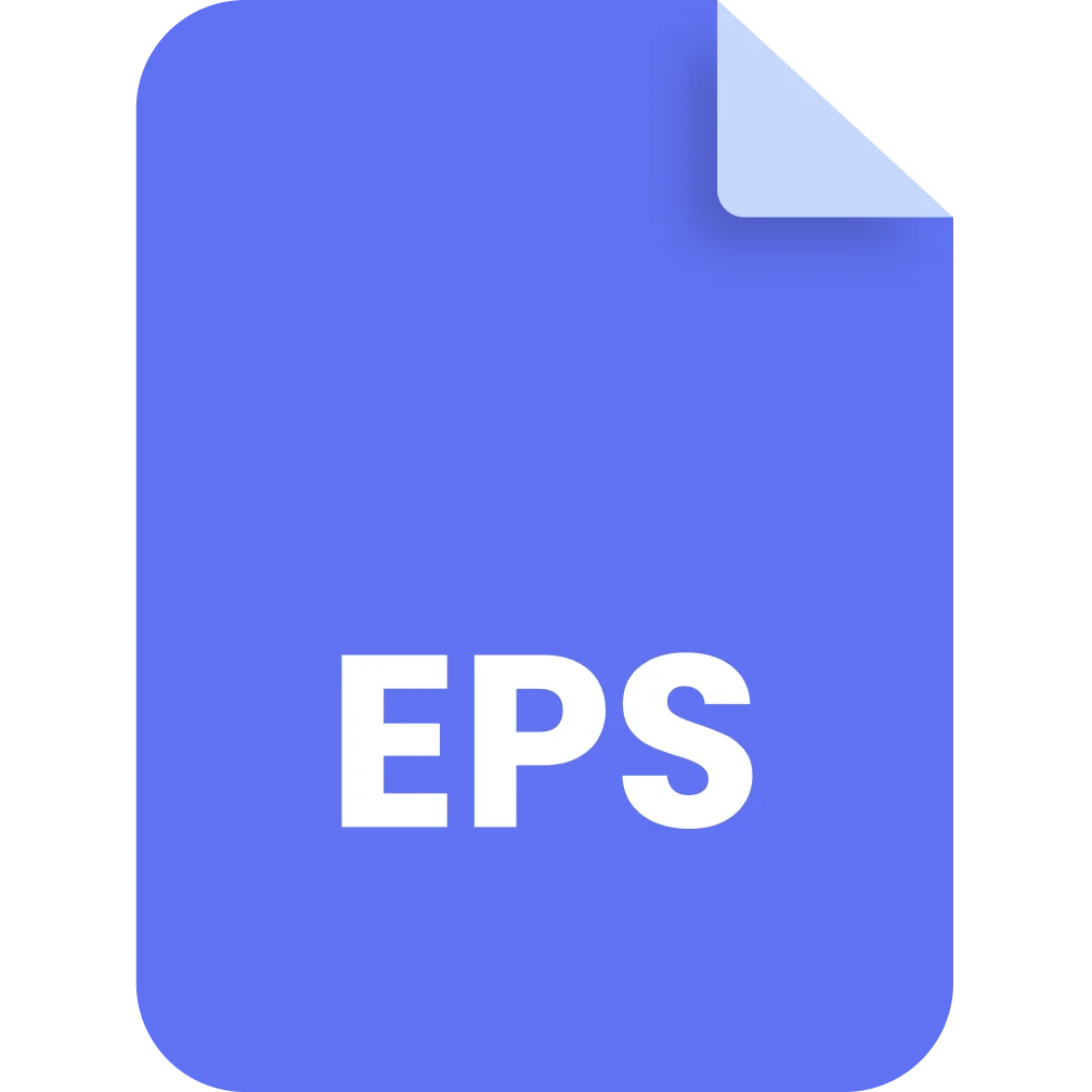 Blue EPS Document Icon Free PNG